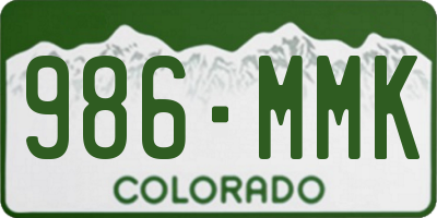 CO license plate 986MMK