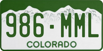 CO license plate 986MML