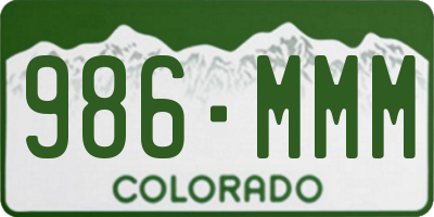 CO license plate 986MMM