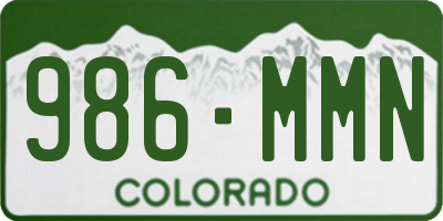 CO license plate 986MMN