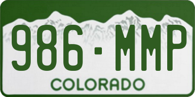 CO license plate 986MMP