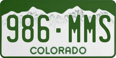 CO license plate 986MMS
