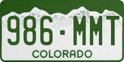 CO license plate 986MMT