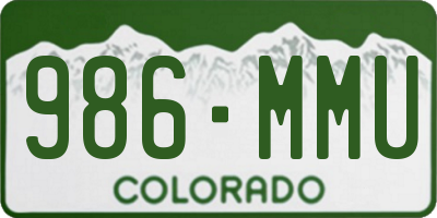 CO license plate 986MMU