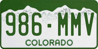 CO license plate 986MMV