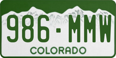 CO license plate 986MMW