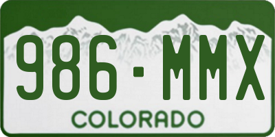 CO license plate 986MMX
