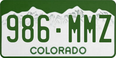 CO license plate 986MMZ