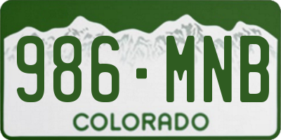 CO license plate 986MNB