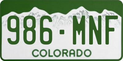 CO license plate 986MNF