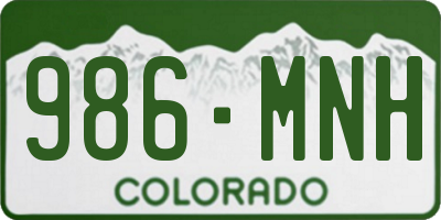CO license plate 986MNH