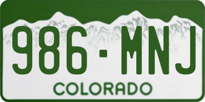 CO license plate 986MNJ