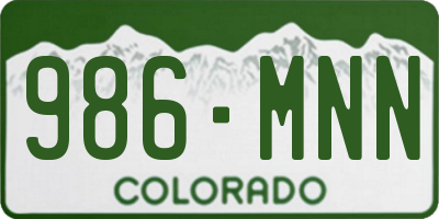 CO license plate 986MNN