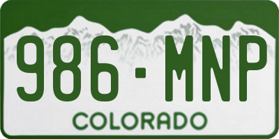 CO license plate 986MNP