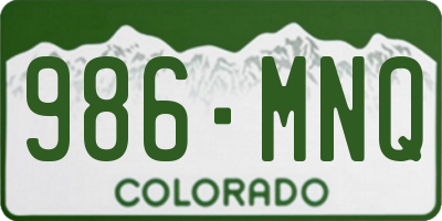 CO license plate 986MNQ