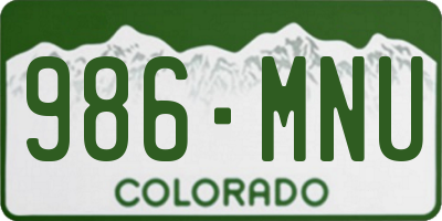 CO license plate 986MNU
