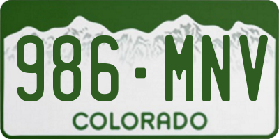 CO license plate 986MNV