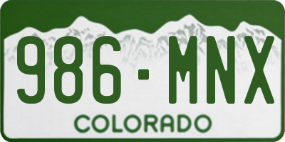 CO license plate 986MNX