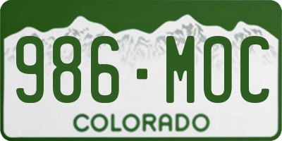 CO license plate 986MOC