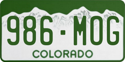 CO license plate 986MOG
