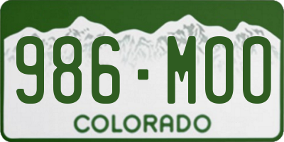 CO license plate 986MOO