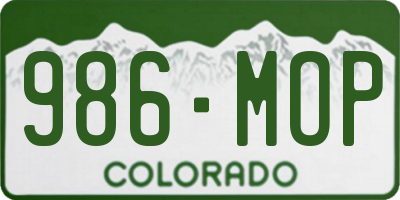 CO license plate 986MOP