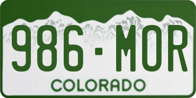 CO license plate 986MOR