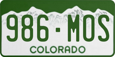 CO license plate 986MOS