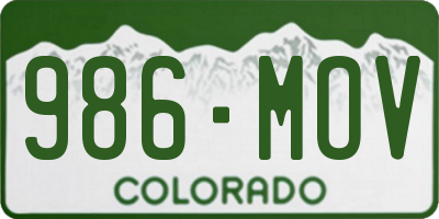 CO license plate 986MOV