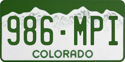 CO license plate 986MPI
