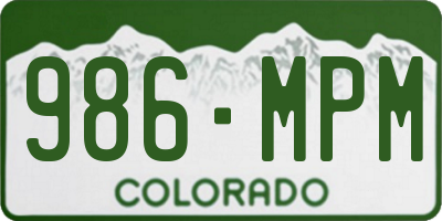 CO license plate 986MPM