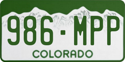 CO license plate 986MPP