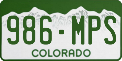 CO license plate 986MPS