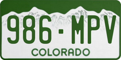 CO license plate 986MPV