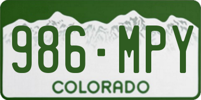 CO license plate 986MPY