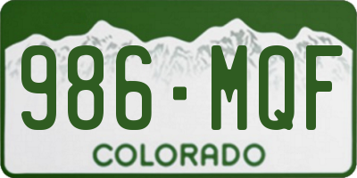 CO license plate 986MQF