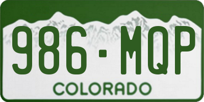 CO license plate 986MQP