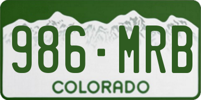 CO license plate 986MRB