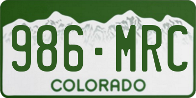 CO license plate 986MRC