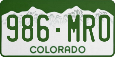 CO license plate 986MRO