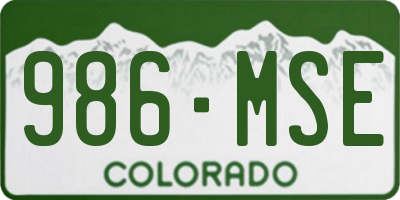 CO license plate 986MSE