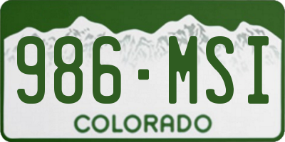 CO license plate 986MSI
