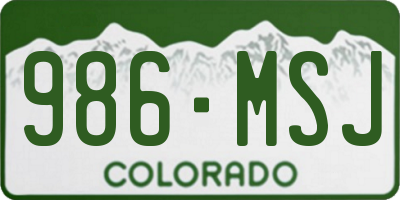 CO license plate 986MSJ