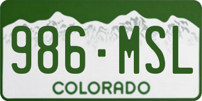 CO license plate 986MSL