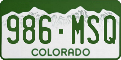 CO license plate 986MSQ