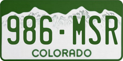 CO license plate 986MSR