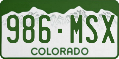 CO license plate 986MSX
