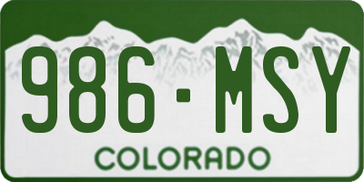 CO license plate 986MSY