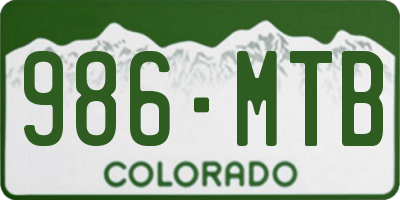 CO license plate 986MTB