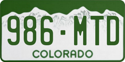 CO license plate 986MTD